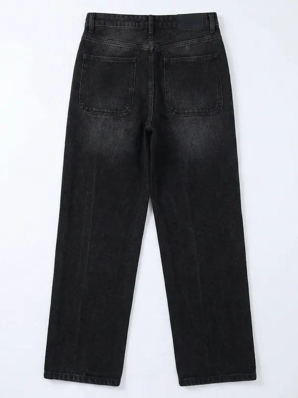 Highlander Men Black Straight Fit Jeans