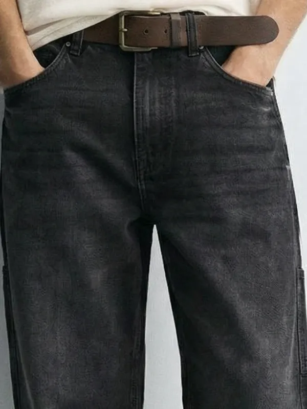 Highlander Men Black Straight Fit Jeans