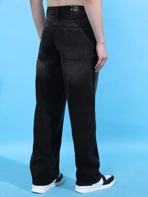 Highlander Men Black Straight Fit Jeans