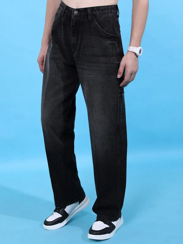 Highlander Men Black Straight Fit Jeans