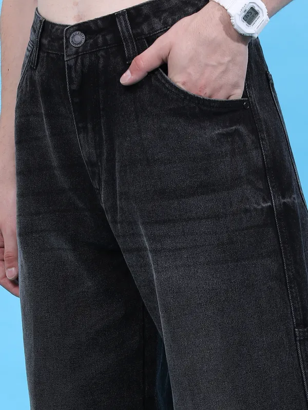 Highlander Men Black Straight Fit Jeans