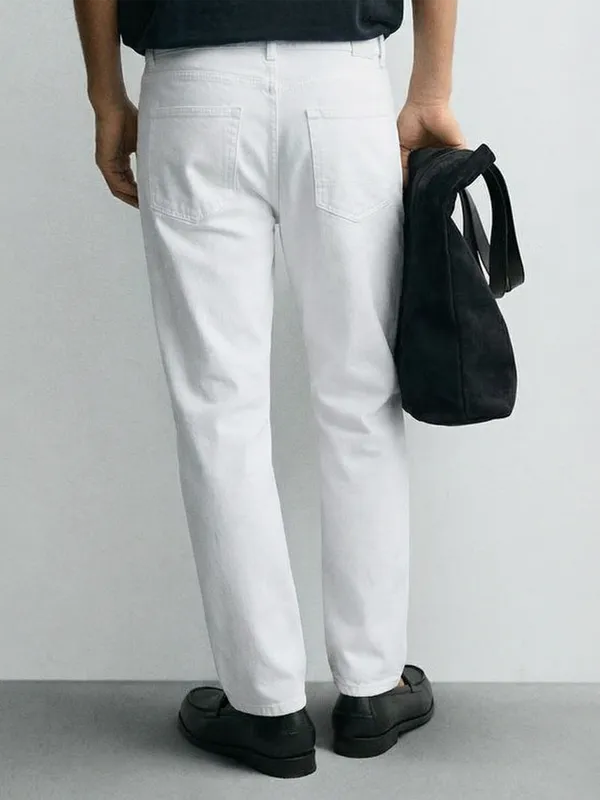 Highlander Men White Relaxed Fit Jeans