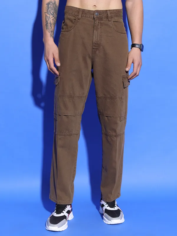 Highlander Men Brown Straight Fit Jeans