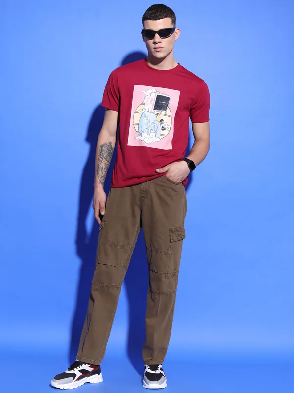 Highlander Men Brown Straight Fit Jeans