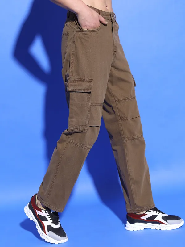 Highlander Men Brown Straight Fit Jeans