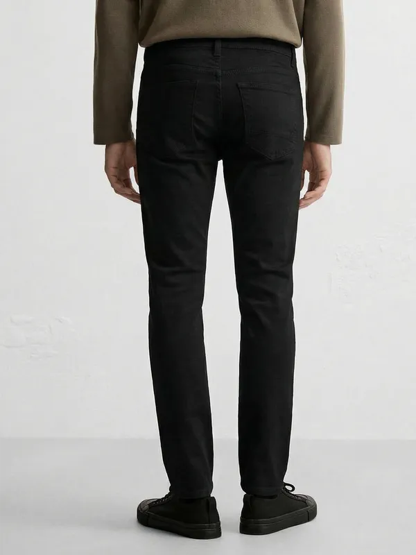 Highlander Men Black Slim Fit Stretchable Jeans