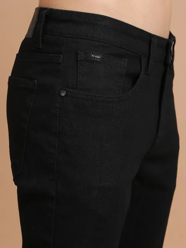 Highlander Men Black Slim Fit Stretchable Jeans