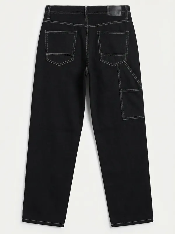 Highlander Men Black Straight Fit Jeans