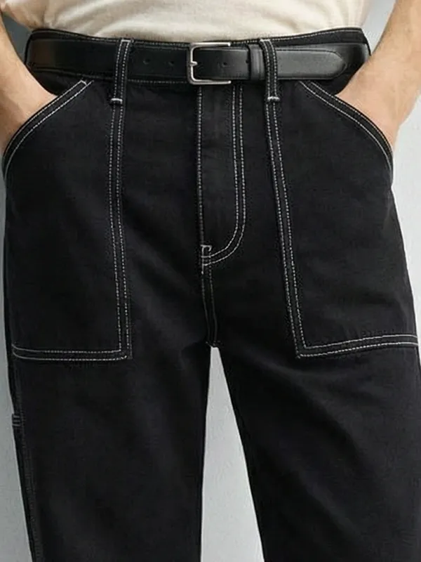 Highlander Men Black Straight Fit Jeans