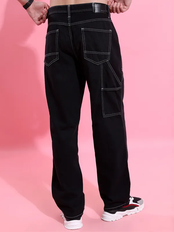 Highlander Men Black Straight Fit Jeans