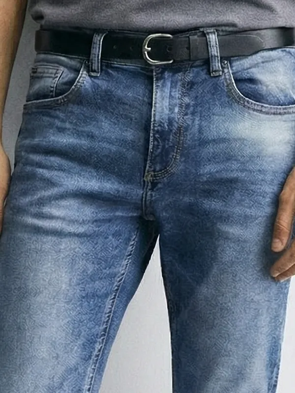 Highlander Men Blue Tapered Fit Stretchable Jeans