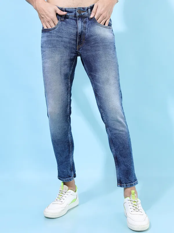 Highlander Men Blue Tapered Fit Stretchable Jeans