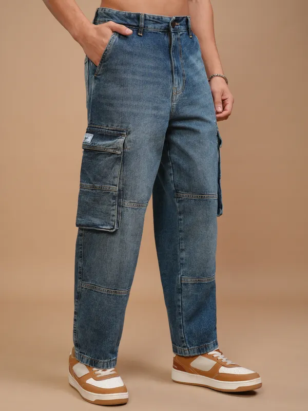 Highlander Men Blue Relaxed Fit Stretchable Jeans