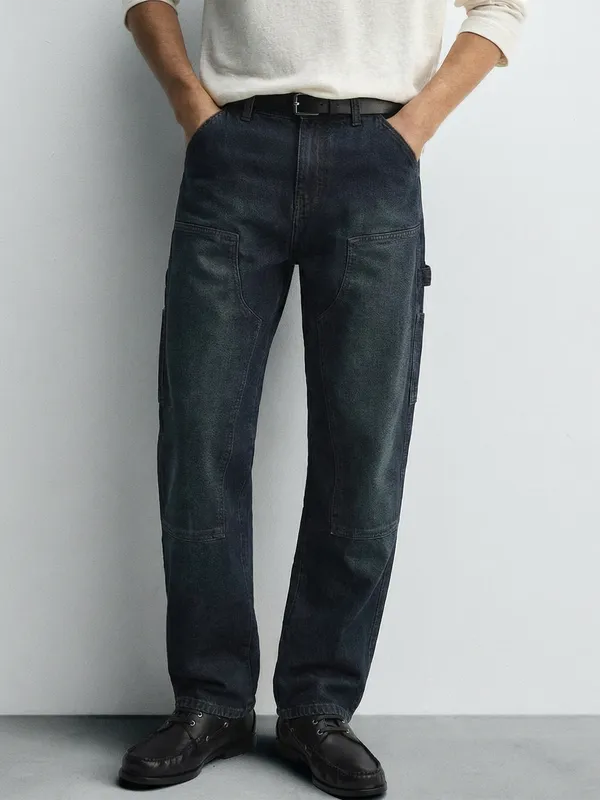 Highlander Men Navy Blue Regular Fit Stretchable Jeans