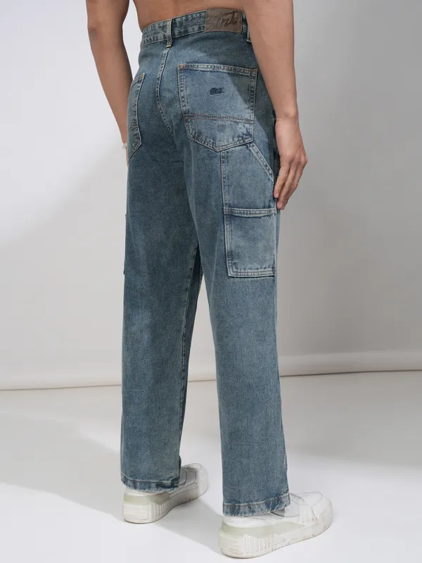 Highlander Men Blue Carpanter Fit Highly Distressed Stretchable Jeans
