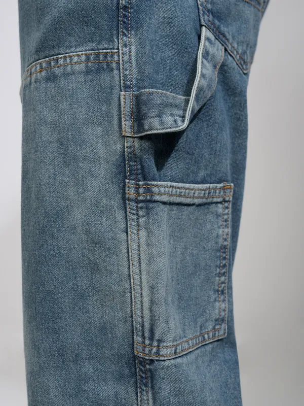 Highlander Men Blue Carpanter Fit Highly Distressed Stretchable Jeans