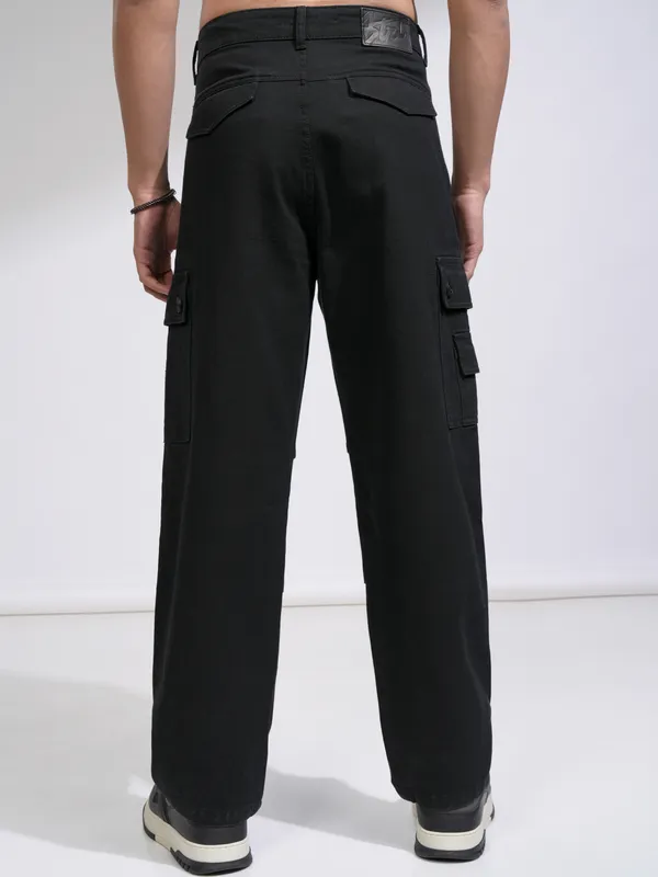 Highlander Men Black Straight Fit Stretchable Jeans