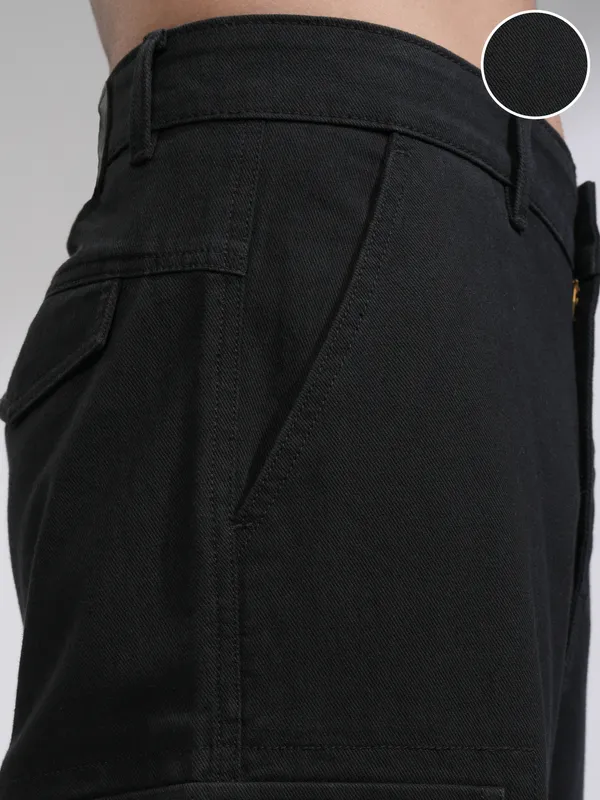 Highlander Men Black Straight Fit Stretchable Jeans