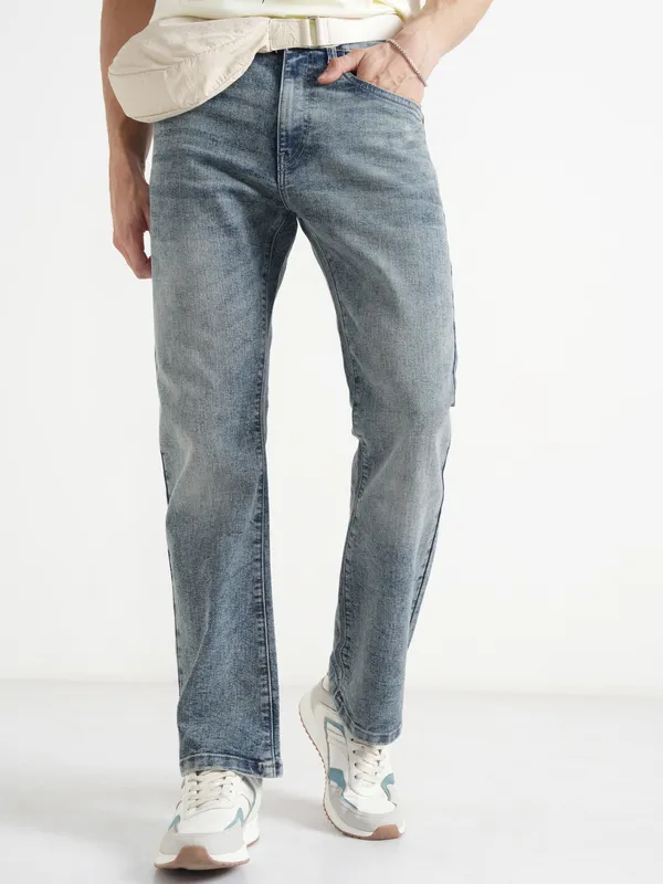 Highlander Men Blue Bootcut Stretchable Jeans
