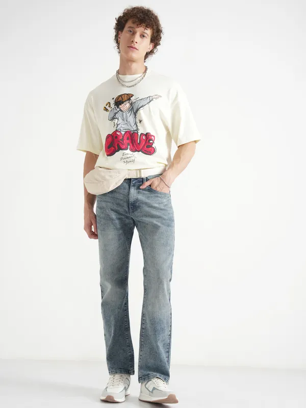 Highlander Men Blue Bootcut Stretchable Jeans