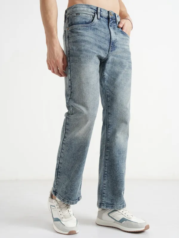 Highlander Men Blue Bootcut Stretchable Jeans