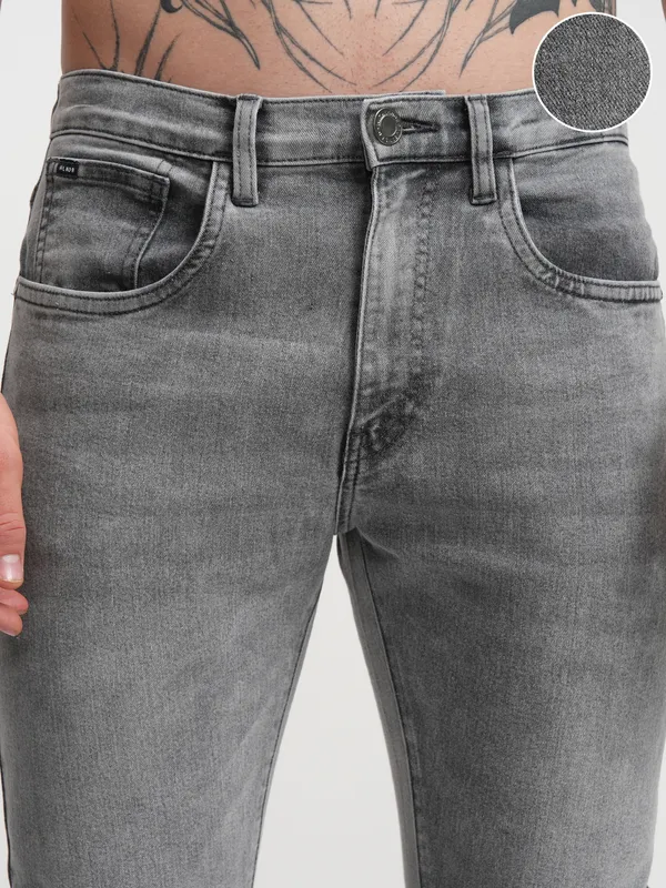 Highlander Men Grey Faded Straight Fit Jeans