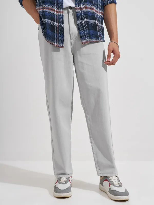 Highlander Men Grey Straight Fit Stretchable Jeans