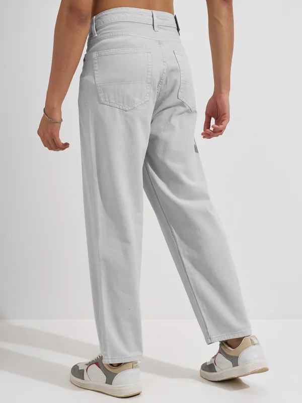 Highlander Men Grey Straight Fit Stretchable Jeans