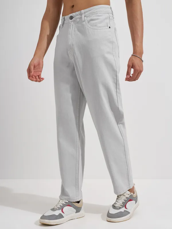 Highlander Men Grey Straight Fit Stretchable Jeans