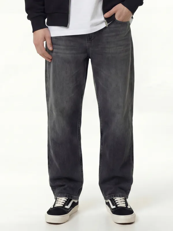 Highlander Men Grey Straight Fit Stretchable Jeans