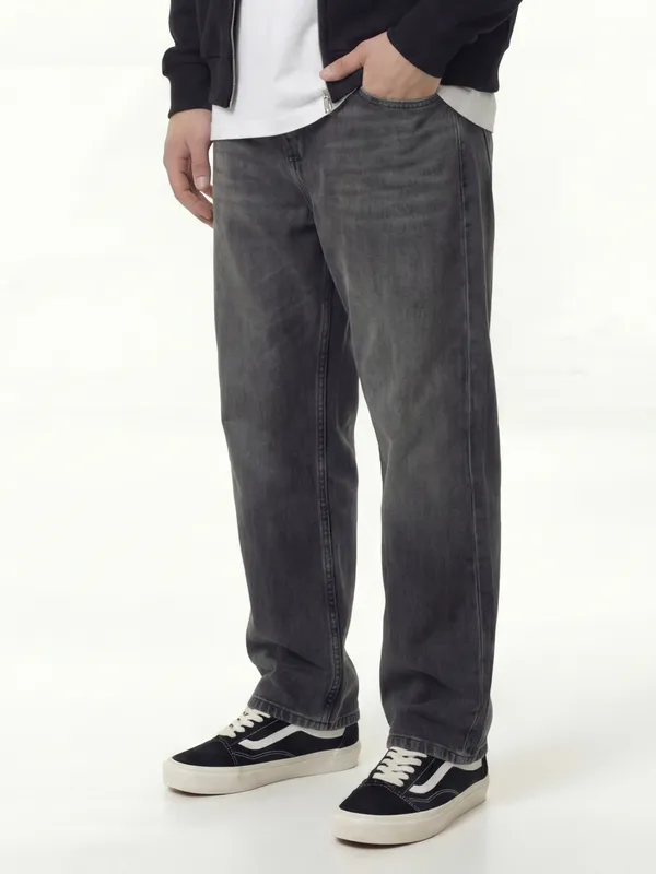 Highlander Men Grey Straight Fit Stretchable Jeans