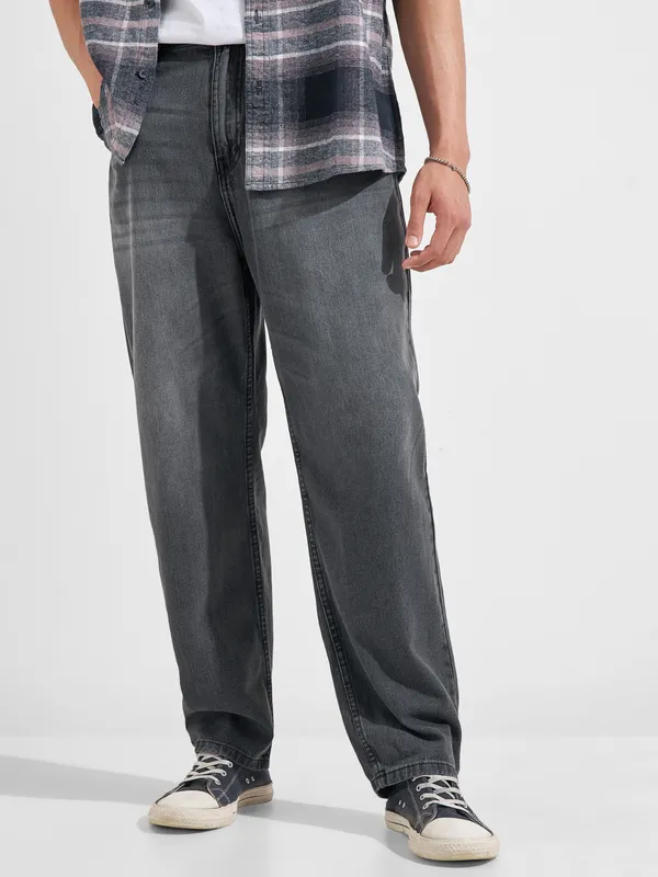 Highlander Men Grey Straight Fit Stretchable Jeans