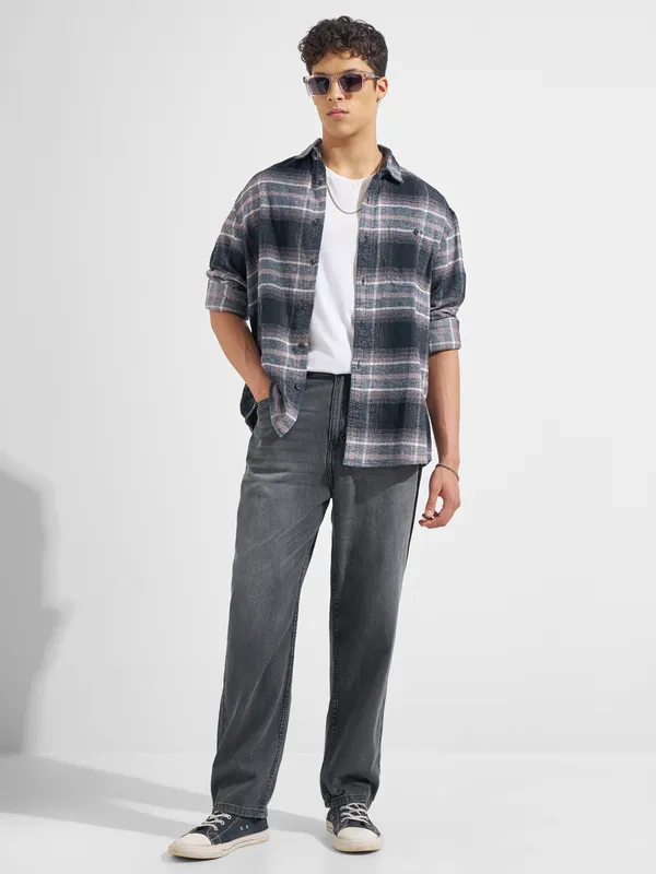 Highlander Men Grey Straight Fit Stretchable Jeans