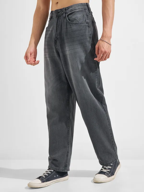 Highlander Men Grey Straight Fit Stretchable Jeans
