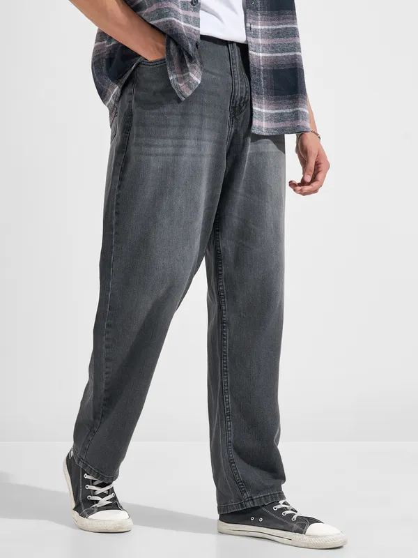Highlander Men Grey Straight Fit Stretchable Jeans