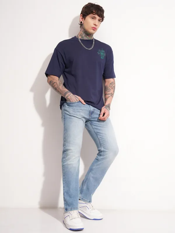 Highlander Men Blue Bootcut Stretchable Jeans