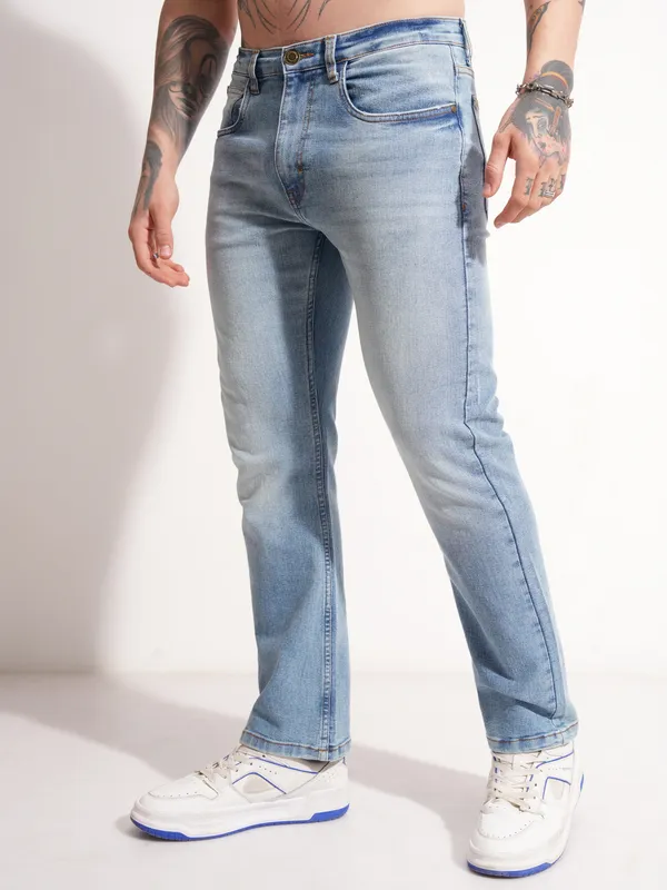 Highlander Men Blue Bootcut Stretchable Jeans