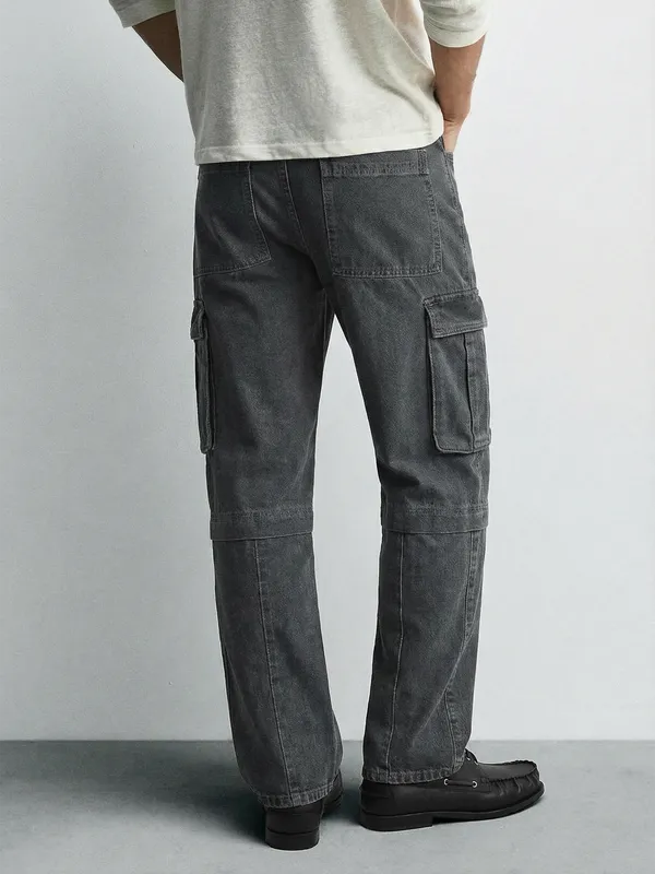 Highlander Men Grey Baggy Stretchable Jeans