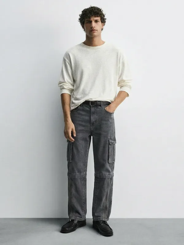 Highlander Men Grey Baggy Stretchable Jeans