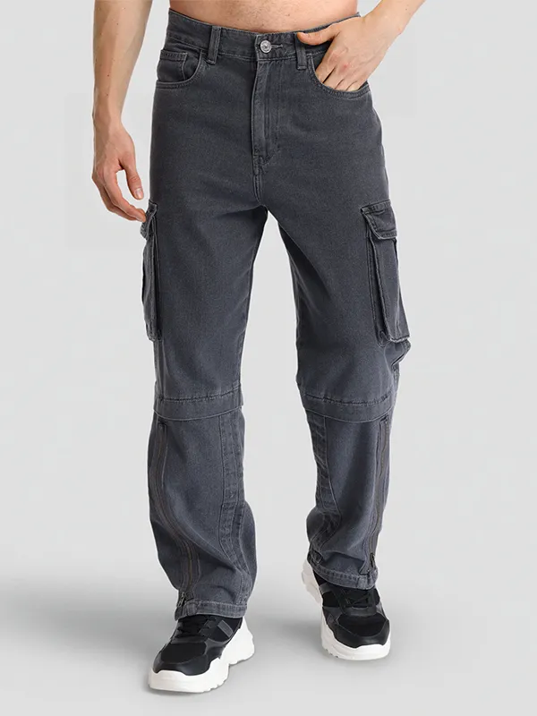 Highlander Men Grey Baggy Stretchable Jeans