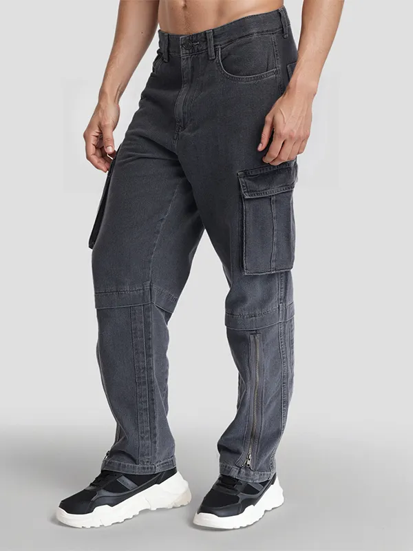 Highlander Men Grey Baggy Stretchable Jeans