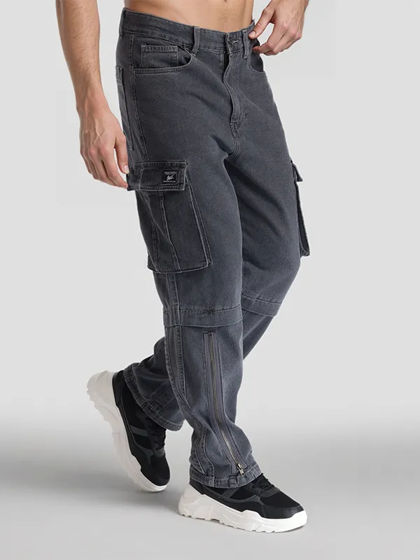 Highlander Men Grey Baggy Stretchable Jeans