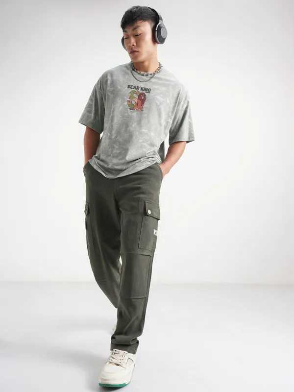 Highlander Men Olive Straight Fit Jeans