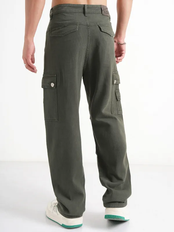 Highlander Men Olive Straight Fit Jeans