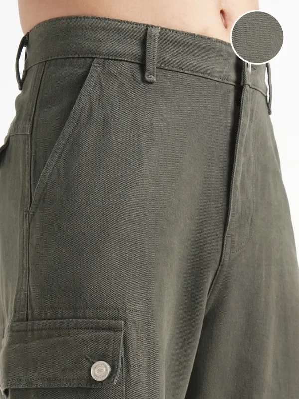 Highlander Men Olive Straight Fit Jeans