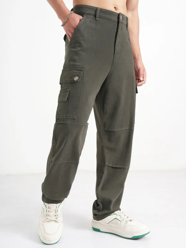 Highlander Men Olive Straight Fit Jeans