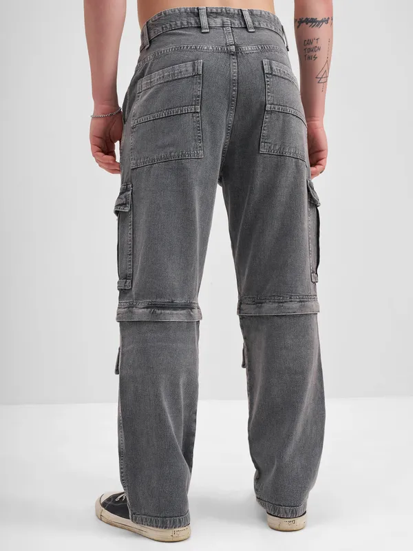 Highlander Men Grey Baggy Fit Stretchable Jeans