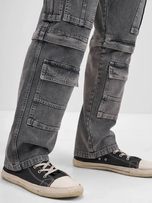 Highlander Men Grey Baggy Fit Stretchable Jeans