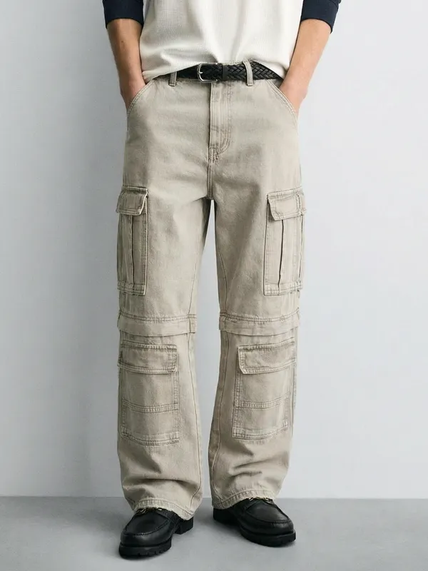 Highlander Men Grey Baggy Jeans