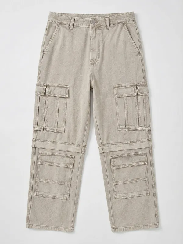 Highlander Men Grey Baggy Jeans